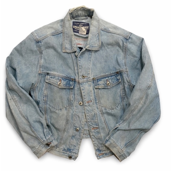 UNIONBAY Medium Light Blue Denim Jacket with Black Embroidery - Picture 5 of 6